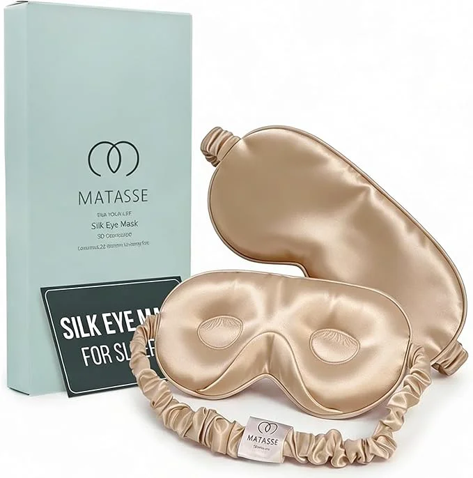 Selected MATASSE Mulberry Silk Sleep Mask 22 Momme Grade 6A Smooth