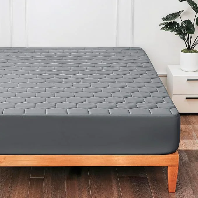 Proven Hearth amp Harbor King Size Quilted Fitted Mattress Pad Cover Waterproof Mattress Protectors Deep Pocket Fitted Mattress Cover 8 quot – 21 quot 78 quot x 80 quot Gray Professional