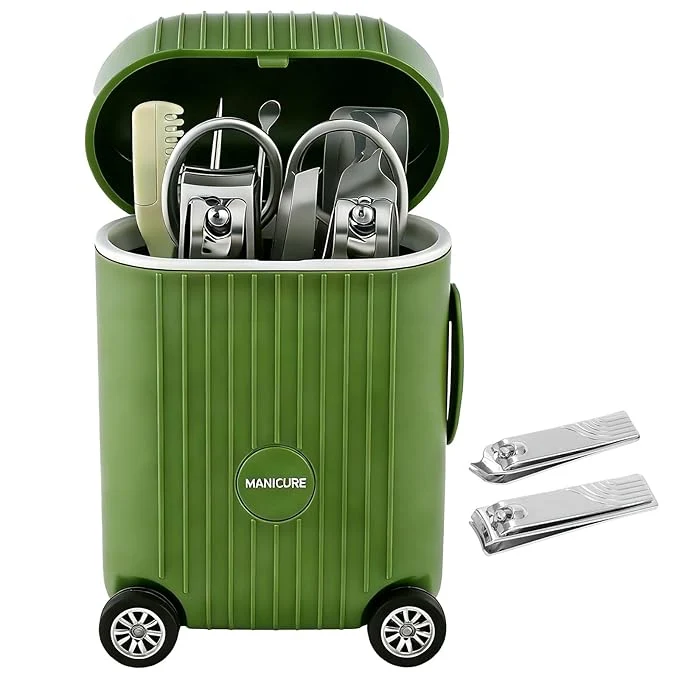 Responsible 8-Piece Manicure Set in Mini Suitcase Cute Travel Nail Clipper Kit Long-Lasting
