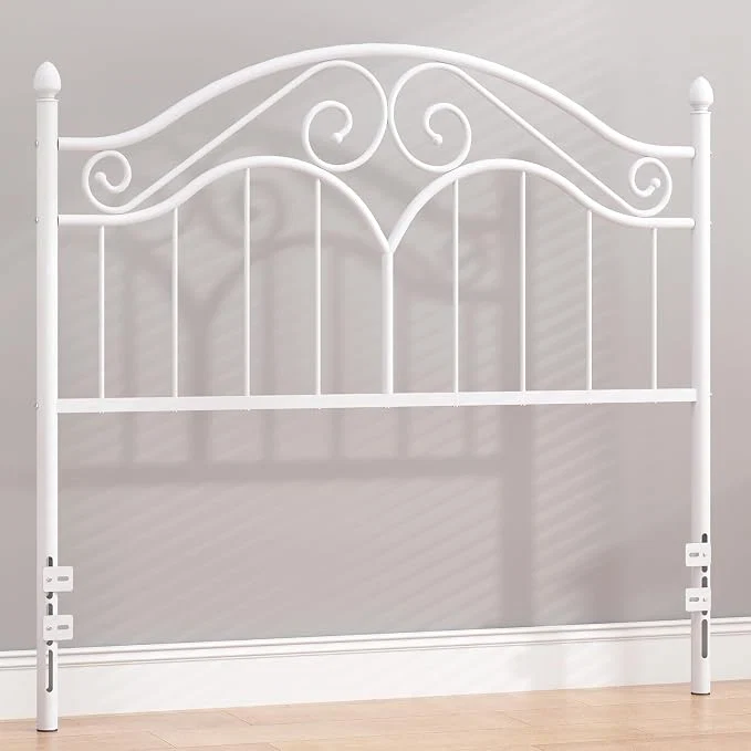 Pure Headboard for Full Size Bed Frame Vintage Platform Bed Metal Headboard Only Height Adjustable Sturdy and Stable Easy Assembly White High-Quality
