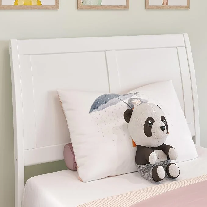 Crafted AFI Portland Twin Sleigh Solid Wood Panel Headboard White Casual