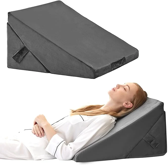 Elegant Wedge Pillow for Sleeping Adjustable 9 amp 12 Inch Foldable Bed Wedge Pillow Set Orthopedic Memory Foam Triangle Pillows Wedge 7-in-1 d Pillows for Leg and Back Support Velvet Green