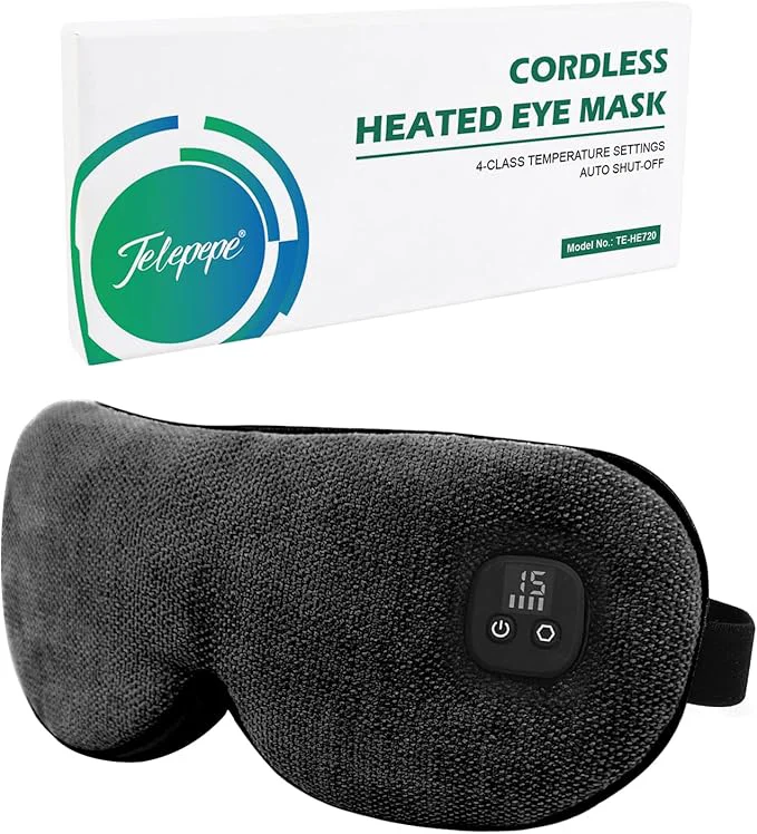 Enhanced Heated Eye Mask for Dry Eyes Cordless Warm Eye Compress 4 Heat Levels Crafted