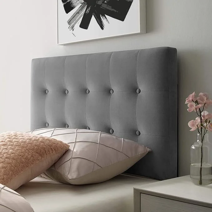 Refined Modway Emily Twin Biscuit Tufted Performance Velvet Headboard Gray Sophisticated