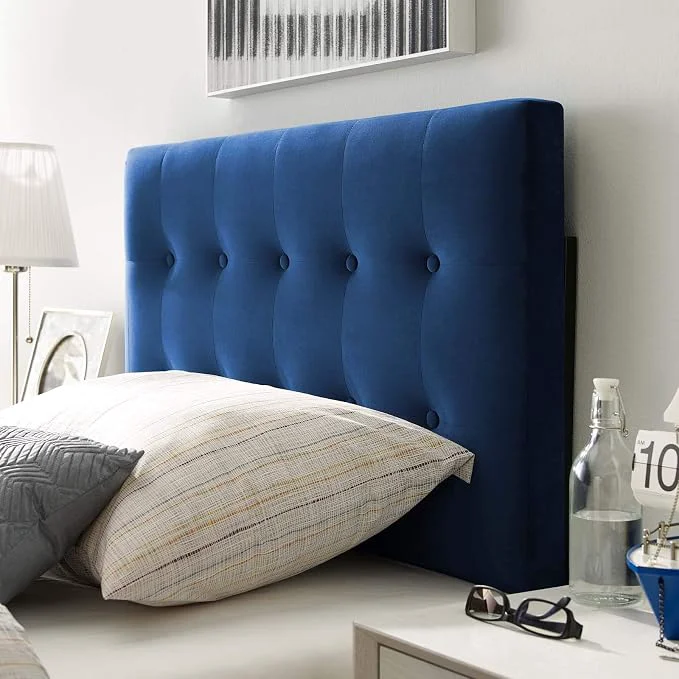 Sustainable Modway Emily Twin Biscuit Tufted Performance Velvet Headboard Navy Traditional