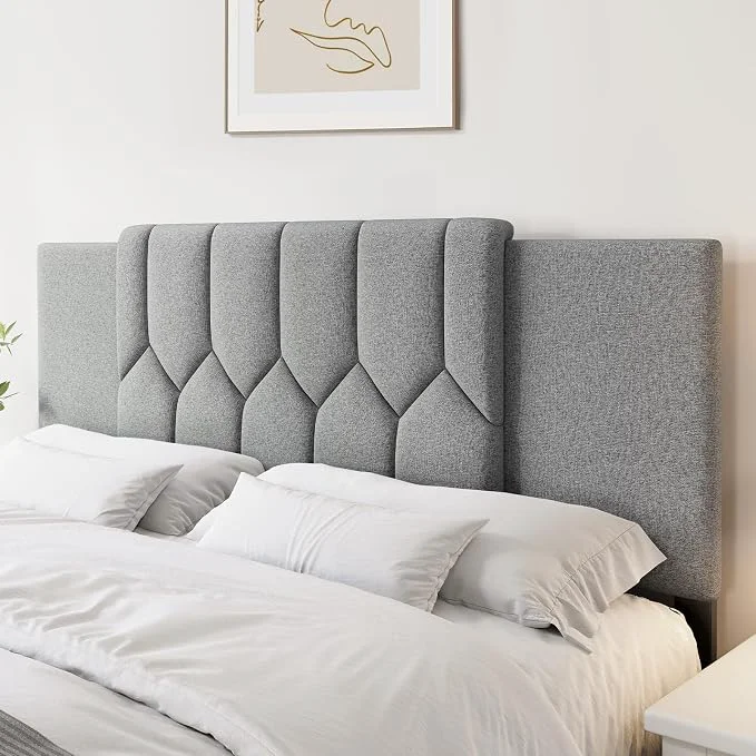 Flexible Upholstered Tufted Headboard 3 in 1 Headboard for Full Queen King Size Bed Height amp Width Adjustable Head Boards Attach Frame Study amp Comfortable I for Bedroom Dorm Guest Room Grey Secure