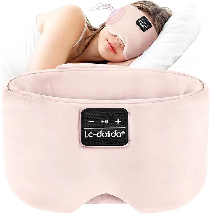 Modern LC-dolida Sleep Mask with Bluetooth Headphones Ice Silk Sleep Headphones with Minimalist