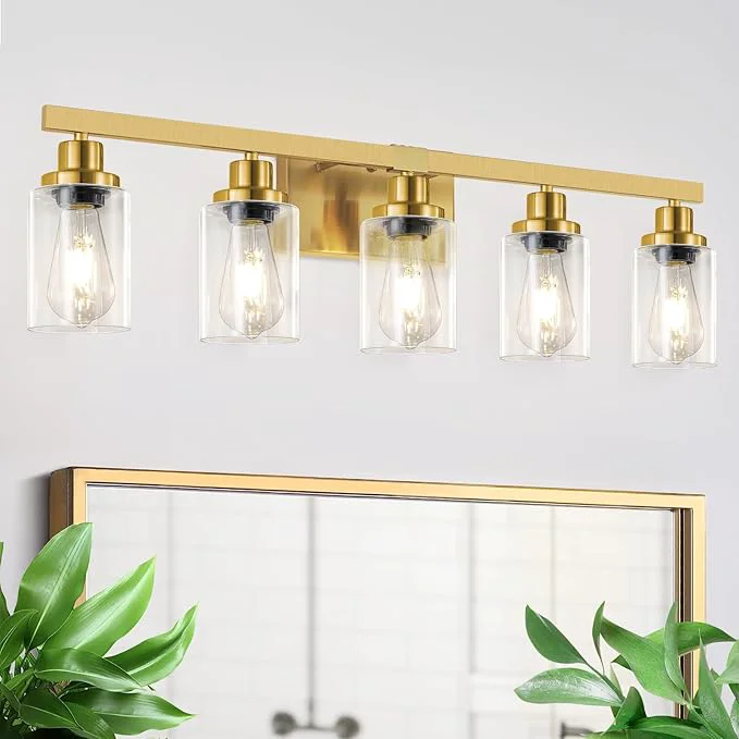 Carefully Designed 5 Light Gold Bathroom Vanity Light Bathroom Light Fixtures Fast