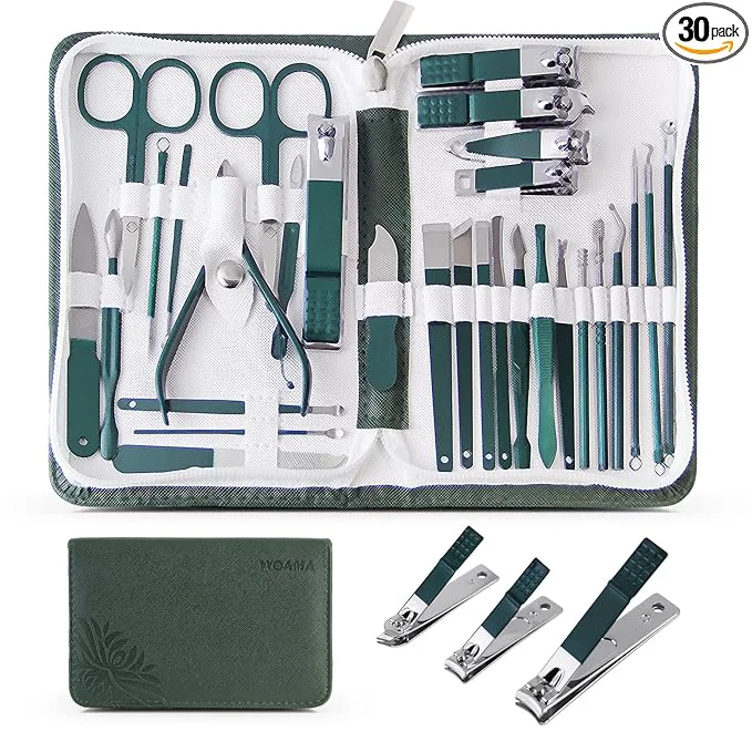 Sophisticated WOAMA Manicure Set Nail Clippers 30-piece Pedicure Kit Manicure Tools Nail Trendy