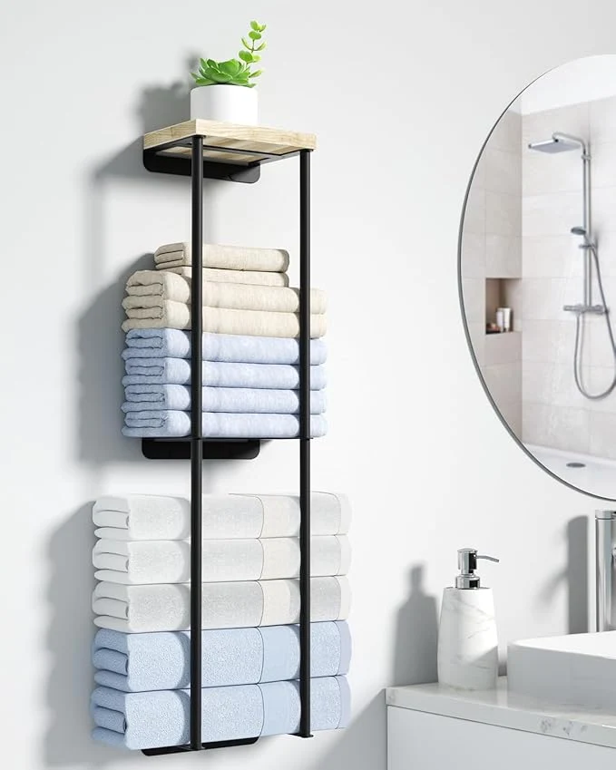 Elite Towel Racks for Bathroom 2 Tier Wall Towel Holder Lightweight
