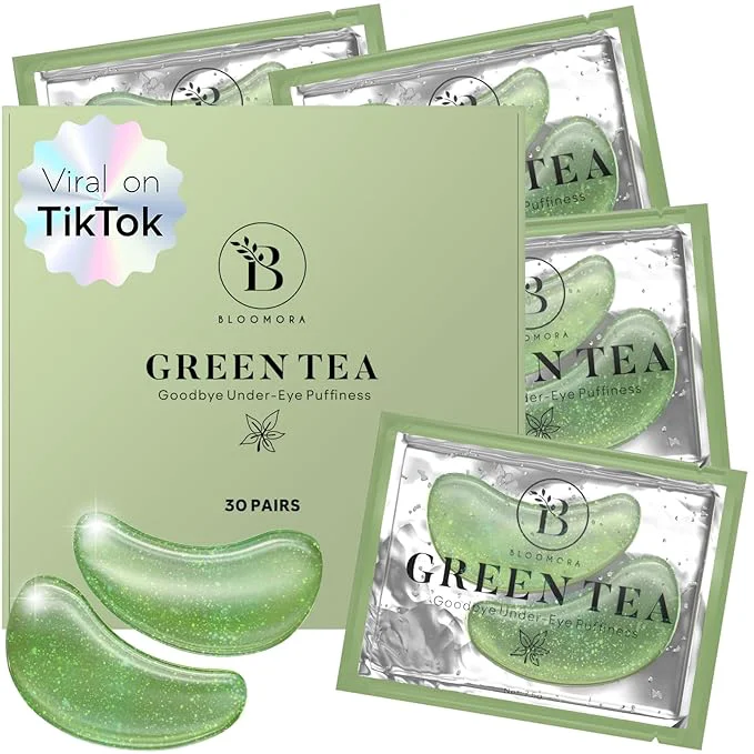 Luxury BLOOMORA Green Tea Under Eye Patches Crafted