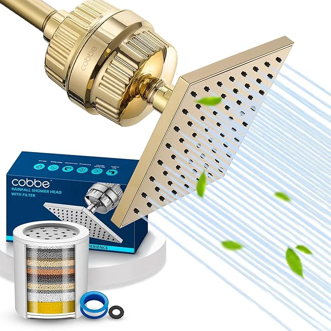 Reusable Cobbe High Pressure Filtered Shower Head Combo Rain Shower Head Smart