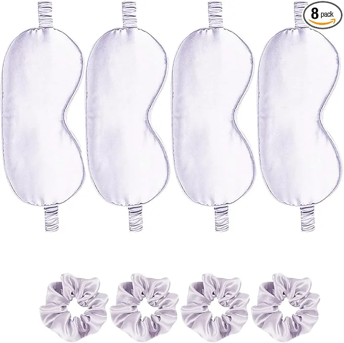 High-Grade Satin Eye Mask 8Pcs Silk Sleep Masks Silky Blindfold Eyeshade Blackout Eyes Trusted