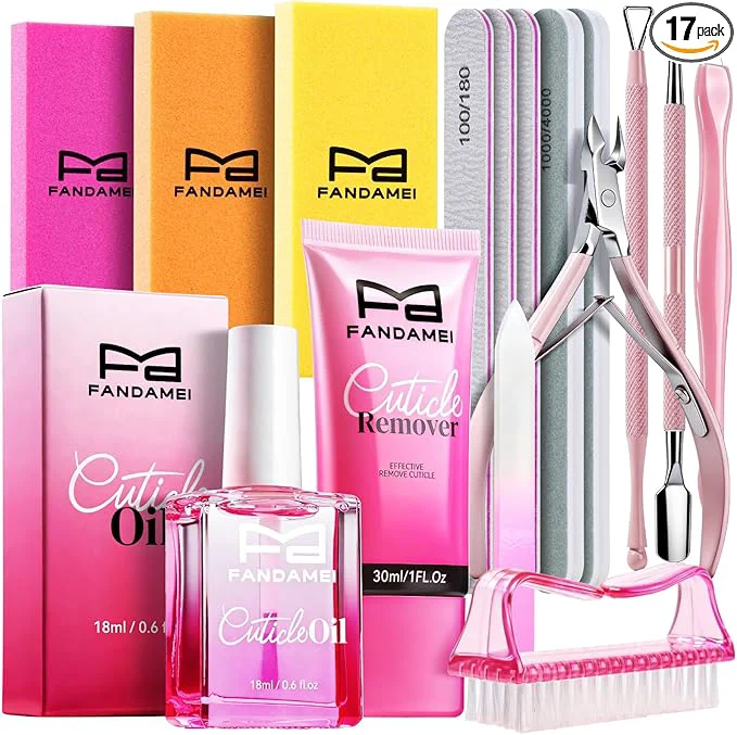High-Grade FANDAMEI Manicure Kit for Women Professional Nail Files and Buffers Cuticle Safe