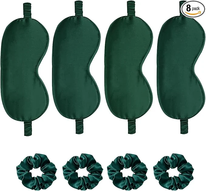 High-Performance Satin Eye Mask 8Pcs Silk Sleep Masks Silky Blindfold Eyeshade Blackout Eyes Premium