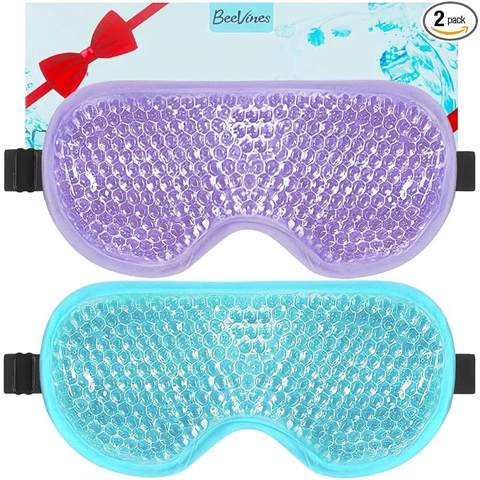 Premium BeeVines Gel Eye Mask 2 Pack Cooling Ice Masks Green