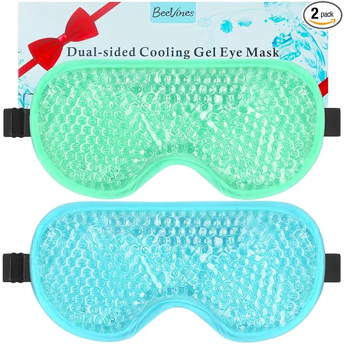 High-Quality BeeVines Gel Eye Mask 2 Pack Cooling Ice Masks Solid