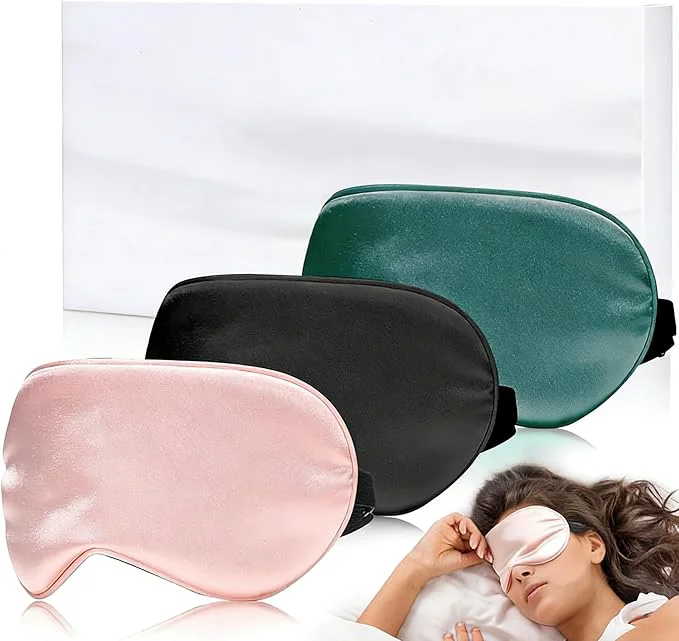 Advanced Eye Mask for Sleeping 3 Pack Silk Sleep Masks for Women Men-Blindfold for Comfortable
