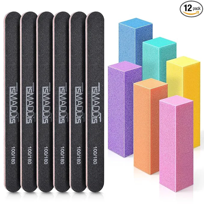 Efficient TsMADDTs Nail Files and Buffers Professional Manicure Tools Kit Rectangular Enhanced