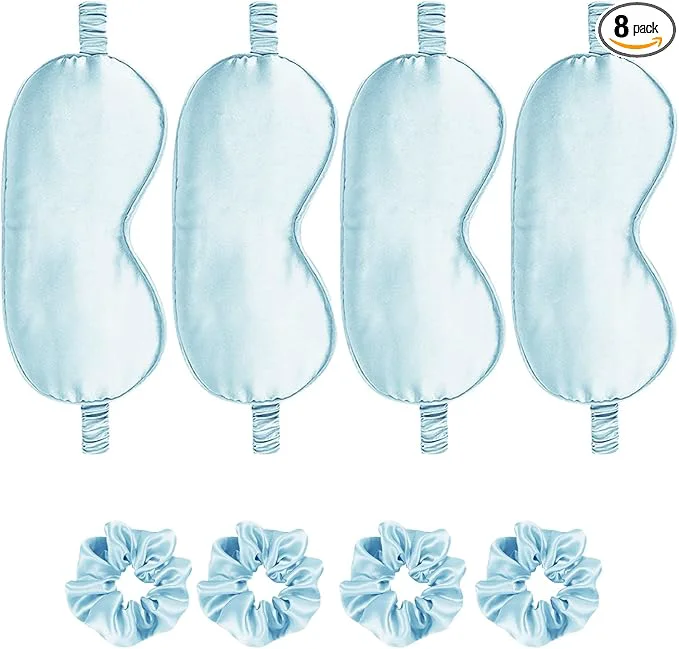 Relaxed Satin Eye Mask 8Pcs Silk Sleep Masks Silky Blindfold Eyeshade Blackout Eyes Environmentally Friendly