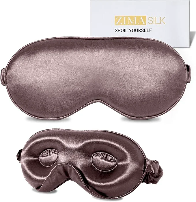 Practical ZIMASILK Adjustable 22 Momme Mulberry Silk Sleep Mask Upgraded 3D Prestigious