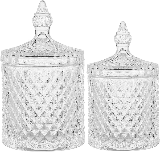 Fine rejomiik Qtip Holder Glass Apothecary Jars Functional