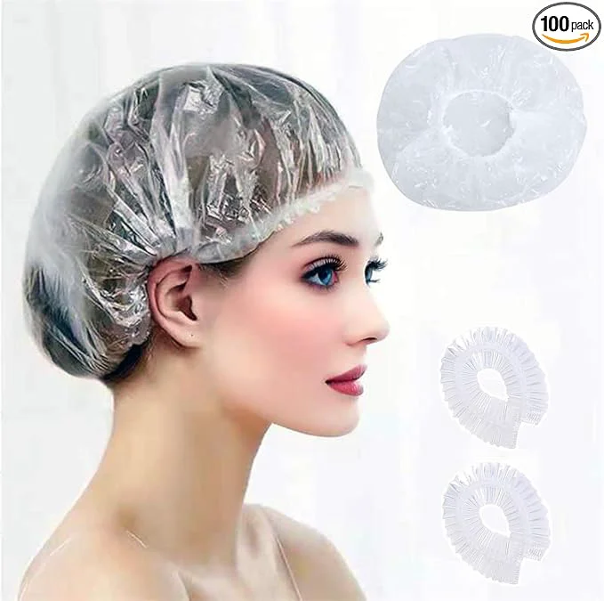 Reliable 100 PCS Disposable Shower Caps Thickened Waterproof Hair Bath Caps Clean