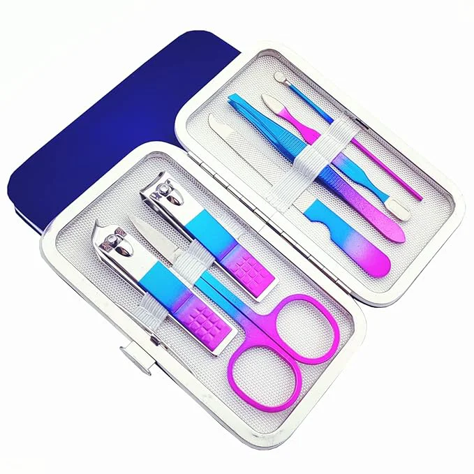 Relaxed QURIPE 7pcs Manicure Set Nail Clippers Kit Stainless Steel Manicure Kit Professional