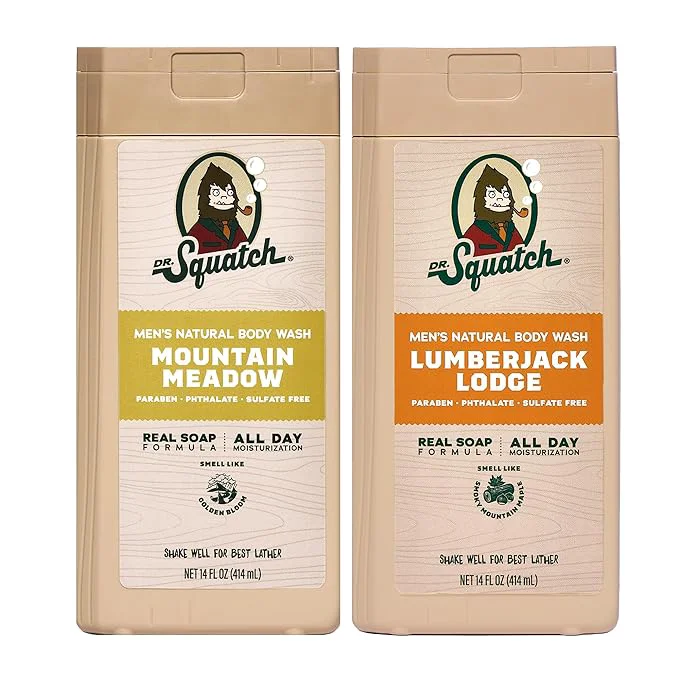 Next-Generation Dr. Squatch Natural Men’s Body Wash Shower Gel Expertly Made