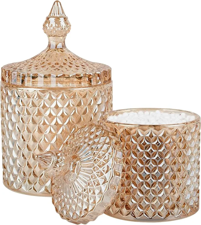 Unique 2 Pack Qtip Holder Glass Apothecary Jars Exceptional