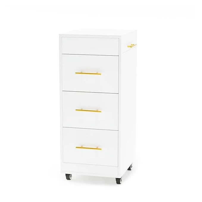 Smooth Salon Trolley Cart with Wheels 3-Drawer Rolling Hair Styling Station Mobile First-Class