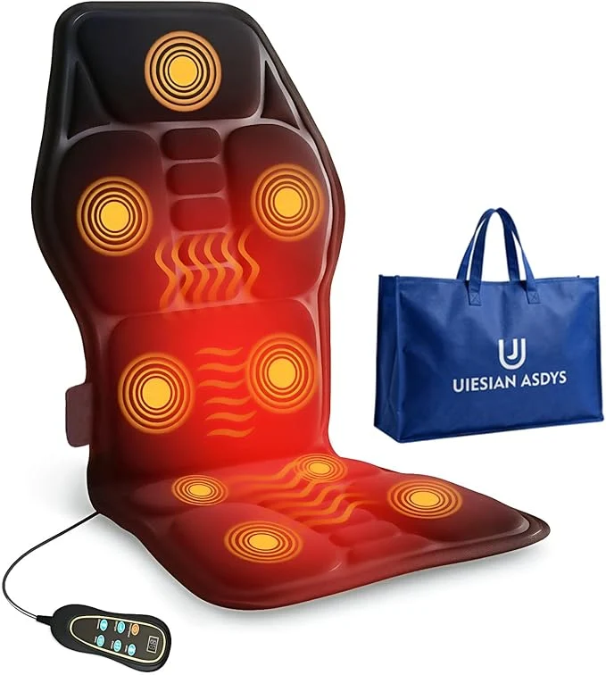 Optimized Back Massager with Heat Vibration Massage Seat Cushion with 8 Massage Nodes Enhanced