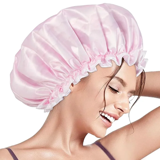 Solid Aquior Shower Cap for Women Waterproof Reusable Hair Cap Next-Generation