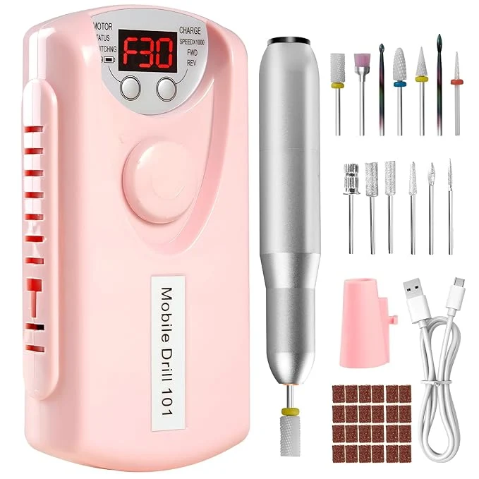 Elegant Droyek Electric Nail Drill Portable Nail Drill Professional 30000 RPM 13 Salon Healthy