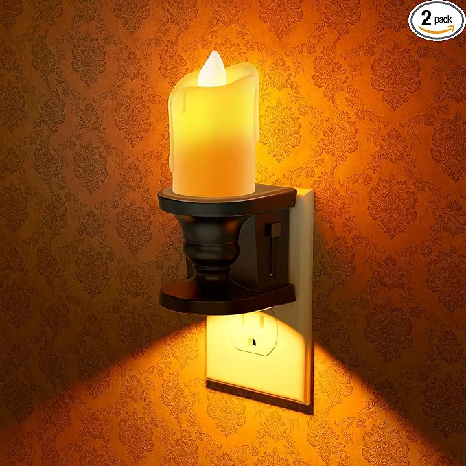 Certified Briignite Flameless Candle Night Light 2 Pack Night Lights Plug into Wall Organic