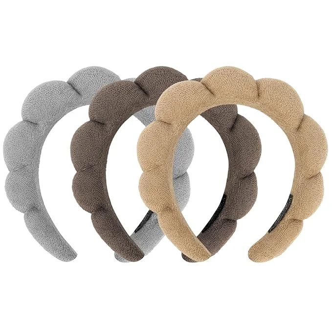 Artisan 3 Pack Terry Cloth Spa Headbands Long-Lasting