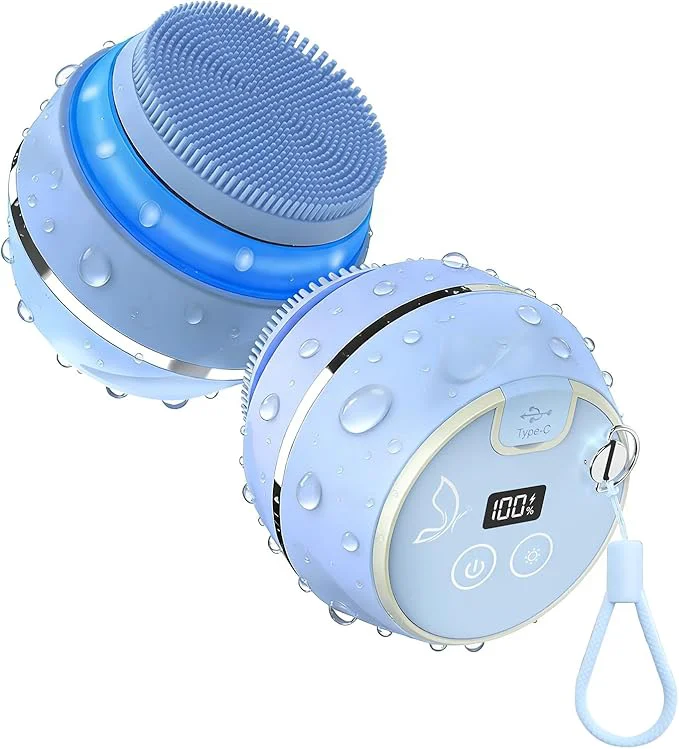 Excellent Face Scrubber Waterproof Silicone Facial Cleansing Brush 6 Modes 3 Light Powerful