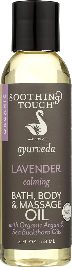 Healthy Soothing Touch Ayurveda Organic Bath Body Massage Oil Calming Lavender Eco-Friendly