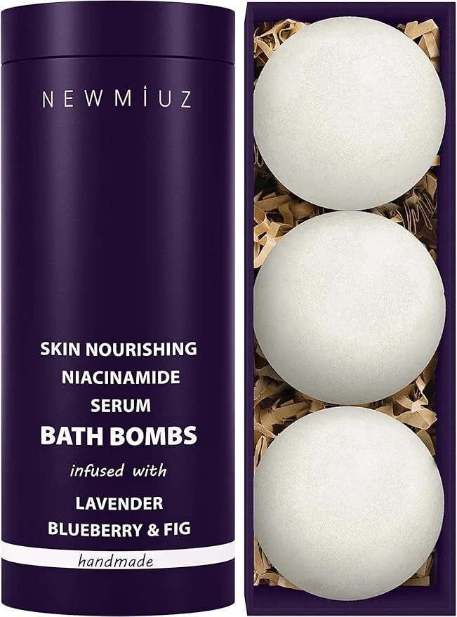 Certified Lavender Bath Bombs Skin Nourishing Moisturize Niacinamide Serum Lavender Detailed