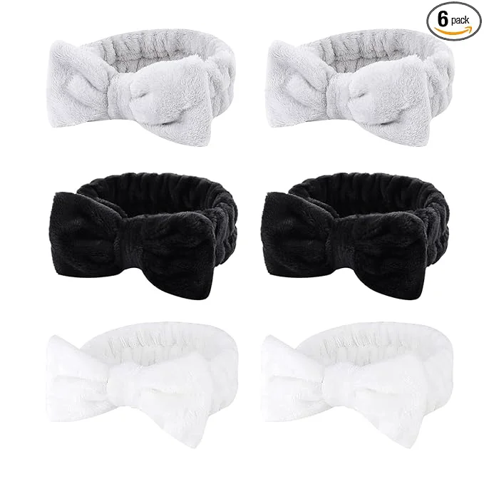 Modern Casoty 6 Pcs Hair Band Soft Coral Fleece Spa Headbands Detailed
