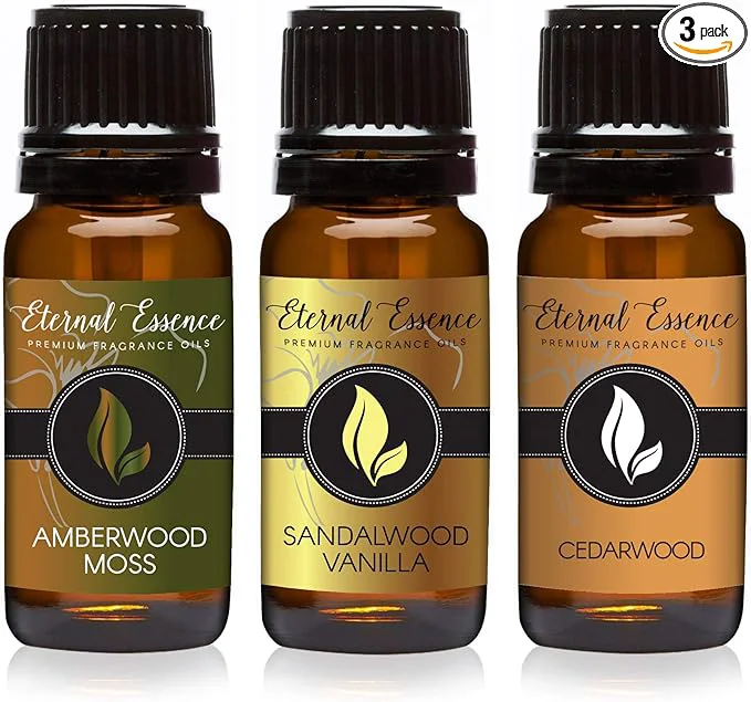 Convenient Trio – Amberwood Moss Sandalwood Vanilla Cedarwood – Premium Fragrance Oil Optimized