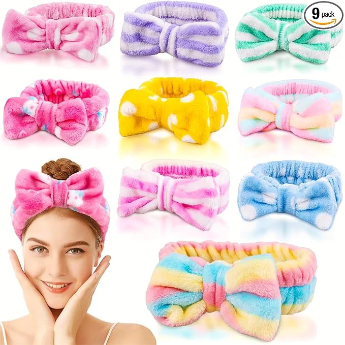 Proven 9 Pcs Spa Headband for Washing Face Skincare Headband Microfiber Makeup Classic