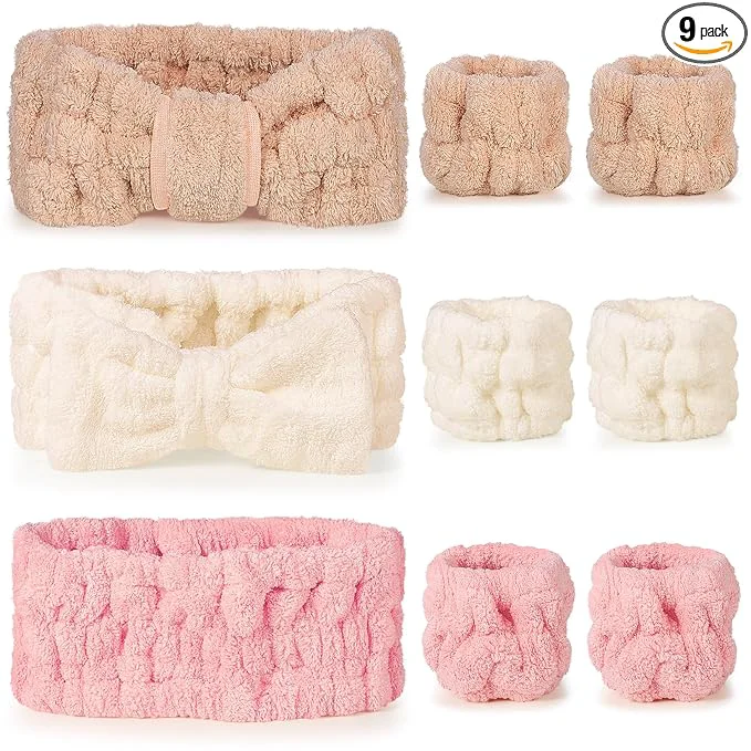 Specialty DiyJibb 9 Pcs Spa Headband for Washing Face Skincare Headband and Wristband Set Sustainable