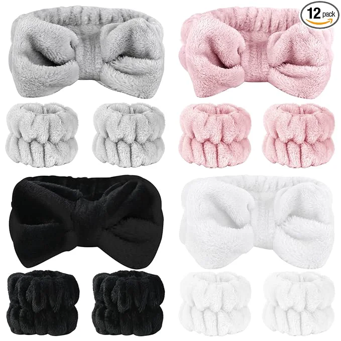 Reusable SLNZAPTY 12 PCS Face Wash Headband Wristband Set Unique