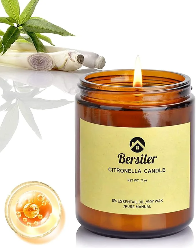 Detailed Aromatherapy Candles Scented Candles 7 OZ Lemongrass Citronella Candles Crafted