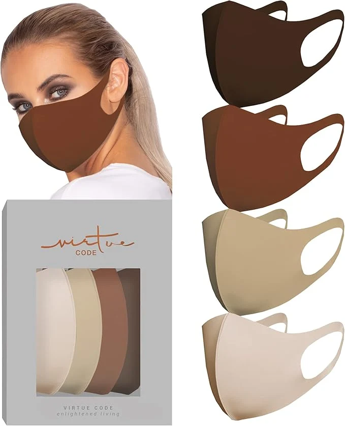 Advanced Virtue Code Second Skin Cloth Face Mask Pack. 4 Buttery Soft Masks Washable Excellent
