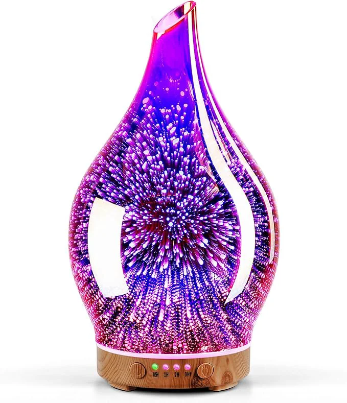 Outstanding Porseme Essential Oil Diffuser 3D Firework Glass Aromatherapy Ultrasonic Soft
