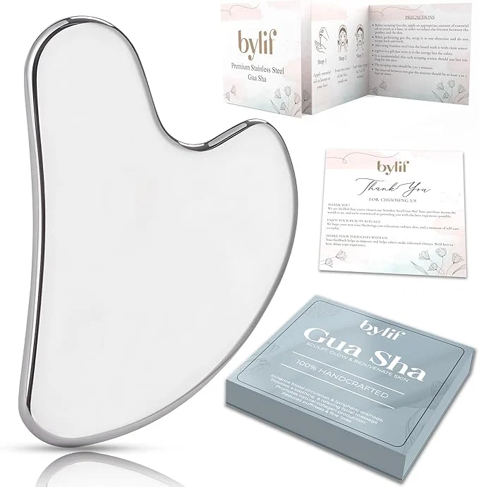 Green Stainless Steel Gua Sha Facial Tools Premium Face Body Massage Scraper Sophisticated