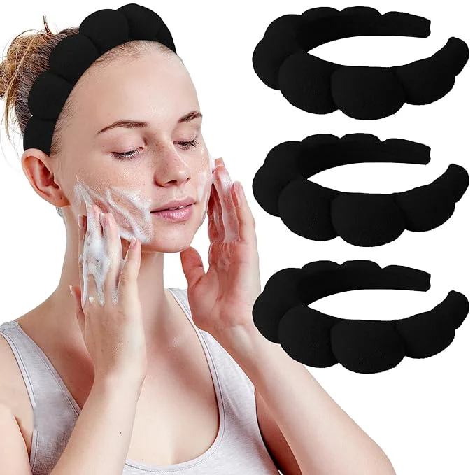 Premium Material WHAVEL 3 Pack Spa Headband Skincare Headbands Makeup Headband Sponge Terry User-Friendly