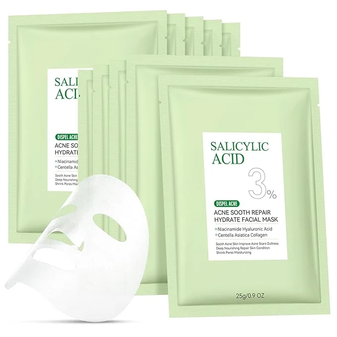 Expertly Made Anti Acne Face Mask Salicylic Acid Face Masks Skincare Hydrating Face Masks Reusable